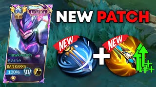 NEW PATCH! KARRIE NEW BUILD 500% ATTACK SPEED ABUSE!😈 (wtf damage) - Mobile Legends