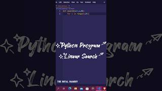 Python Tutorial - Linear Searching of a list. #codm#education #python #pythonprogramming #ytshorts