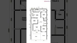 Denah rumah minimalis 8x15