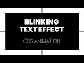 Pure CSS Blinking Text Effect | CSS Text Animation Effect