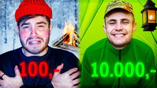 PŘESPÁNÍ V LESE ZA 100 KČ VS 10.000 KČ (challenge)