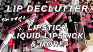 MAKEUP DECLUTTER 2020 // Lip Products: lipstick, liquid lipstick & more