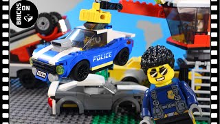 Lego Junkyard Police Heist Chase Bank Robbery Stop motion Animation Catch the crooks SWAT City 60242