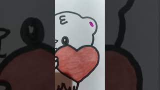 How to draw valentine's day drawing | easy cute teddy drawing #shorts