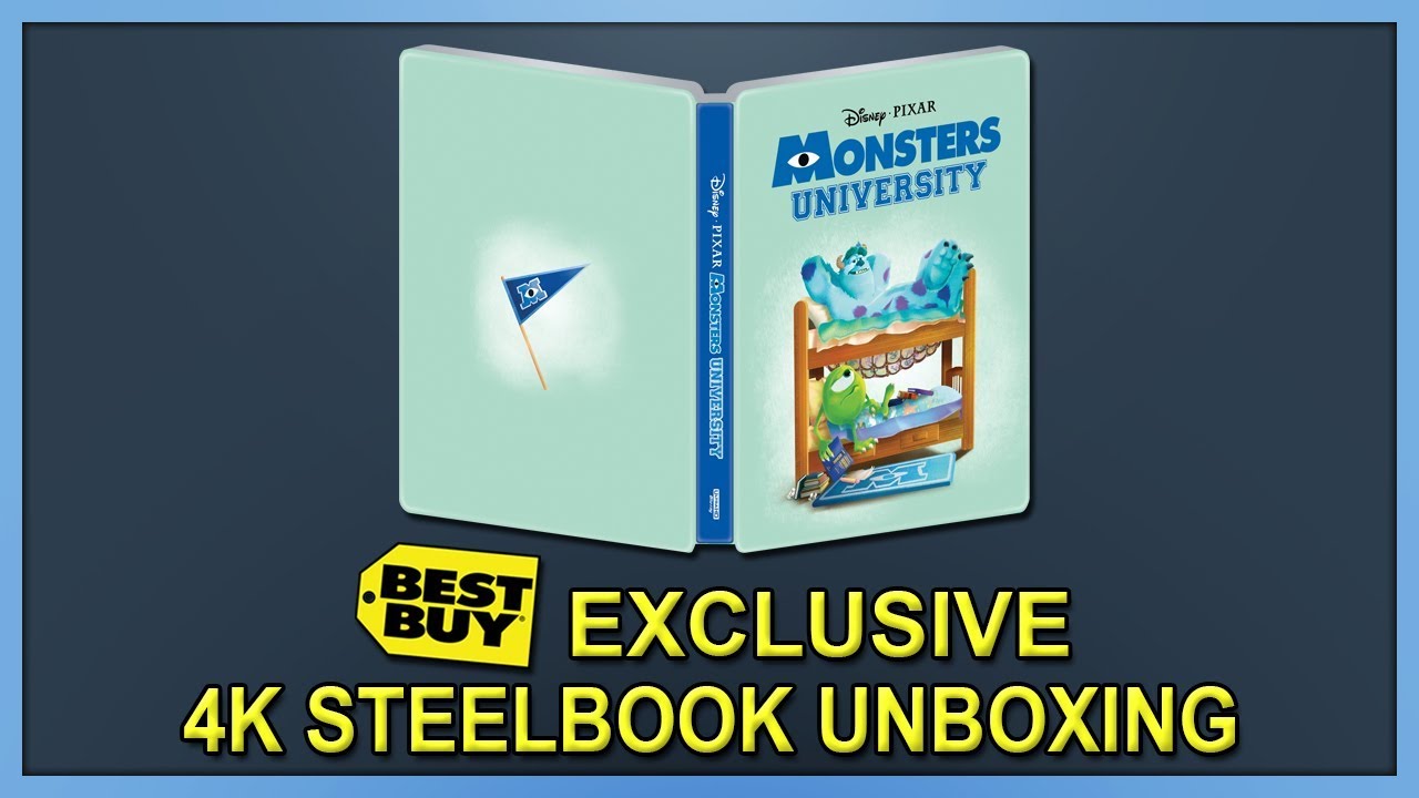 Monsters University Best Buy Exclusive 4K+2D Blu-ray SteelBook Unboxing ...