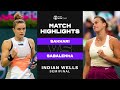 Maria Sakkari vs. Aryna Sabalenka | 2023 Indian Wells Semifinal | WTA Match Highlights