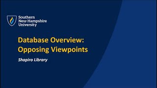 Opposing Viewpoints Database Overview
