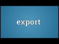 export meaning