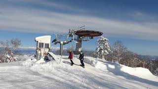 2021/2/12 富良野スキー場 絶景の富良野ZONE山頂から連絡コースを通って北の峰ZONEまで4kmほど一気に滑り降りてみました。