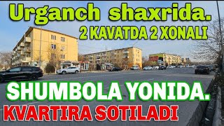 Урганч шахрида 2 каватда 2 хонали квартира 330 млн. Мулжал : Шумбола уйингохи ёнида.