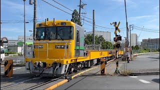 【東京の鉄道風景】キヤE195／越中島貨物線／18番新砂踏切／2022年6月29日