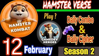 12th February 🎮 Hamster Kombat GameDev Heroes Daily Combo \u0026 Daily Cipher 🧩 Season 2