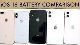 iPhone 8 Plus Vs iPhone X Vs iPhone XR Vs iPhone 11 Vs iPhone 12 Battery Drain Comparison! (iOS 16)
