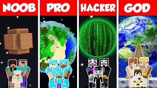 Minecraft TNT PLANET HOUSE BUILD CHALLENGE - NOOB vs PRO vs HACKER vs GOD / Animation