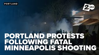 Portland police arrest four during ICE protest following deadly Minneapolis shooting
