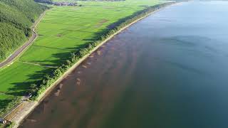 【4K】Drone 浜路浜の砂嘴(さし)　福島県・猪苗代湖