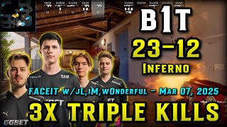 b1t (23-12) w/jL,iM,w0nderful on Inferno - 3X TRIPLE KILLS - FACEIT 3600ELO LOBBY - Mar 07, 2025