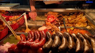 Great Hungarian food in the center of Budapest! Hungarian Mangalica sausages