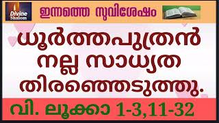 ധൂർത്തപുത്രൻ നല്ല സാധ്യത തിരഞ്ഞെടുത്തു.