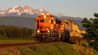 Trains on the BNSF Sumas Subdivision