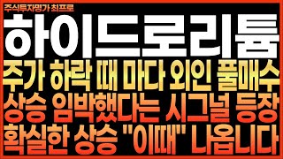 [하이드로리튬, 리튬포어스 주가전망]주가 하락 때 마다 외인 풀매수!! 상승 임박했다는 시그널 등장!! 확실한 상승 \