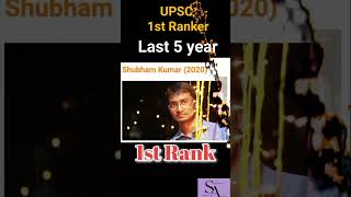 last 5 year 1st rank holder | Upsc result 2021 status | upsc topper status  #shrutisharma #upsc2021