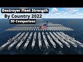 Destroyer Fleet Strength by Country (2022) | Military Power Comparison 3D