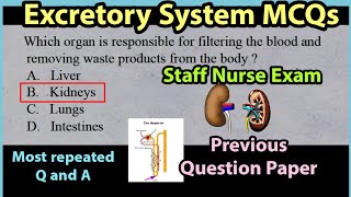 Anatomy and physiology mcq || Excretory system MCQS #anatomyandphysiologymcq