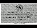 Grade 9 Int. Science 2023 ext