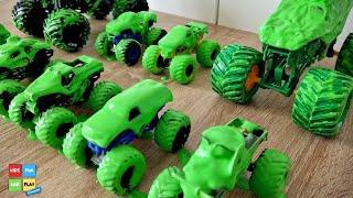Big Monster Trucks Reveal For Kids | Grave Digger Earth Shaker