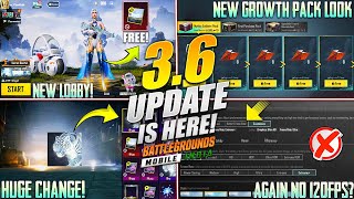 😍BGMI 3.6 OFFICIAL UPDATE IS HERE || HUGE CHANGE IN THEME SHOP \u0026 PK2 REWARDS || NO 120FPS AGAIN.