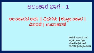 ಅಲಂಕಾರ | Alankara | ವಿಧಗಳು | ಶಬ್ದಾಲಂಕಾರ | Shabdalankara | ವಿಧಗಳು | ವಿವರಣೆ