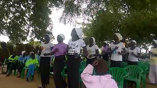 Church members of the Murle tribe in Rhino camp refugee resettlement---Uganda..  October 13, 2019..