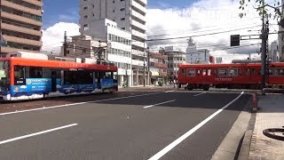 愛媛 伊予鉄道 大手町駅ダイヤモンドクロス Iyo Railway Diamond Cross