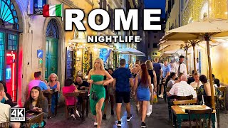 Rome Nightlife District 4K Walking Tour 🇮🇹 Italy | FULL TOUR