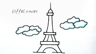 How To Draw The Eiffel Tower Easy|  Eiffel Tower Drawing Step by Step| Eiffel Tower Drawing
