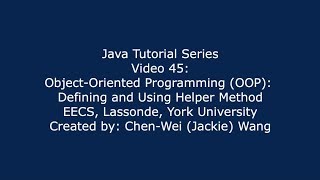 EECS1021 Java Tutorial 45