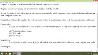 Java Tutorial Series - 4 - Commenting | Indentation | Printing a String