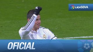 Buen gol de cabeza de James (1-1) en el Real Madrid - Real Sociedad
