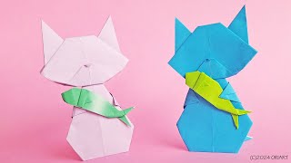 Cat Paper Craft Easy Tutorial｜How to make Origami Cat｜DIY Idea｜Nursery Craft Work｜Fun for KIDS