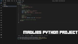 MadLibs python Tutorial | Beginner Python Project