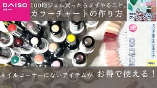 ダイソーアイテムで100均ジェルのカラーチャートを作る。【セルフジェルネイル】