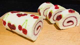 Fruit Pattern Swiss Roll Cake | 水果图案的瑞士蛋糕卷