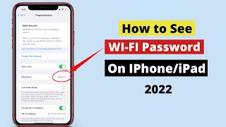 How to see wifi password on iPhone!Find wifi password on iPhone/iPad 2022.