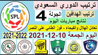ترتيب الدوري السعودي للمحترفين اليوم وترتيب الهدافين الجمعة 10-12-2021 الجولة 4 - تعادل الهلال