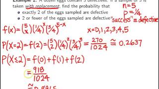 Binomial distribution -- Example 2