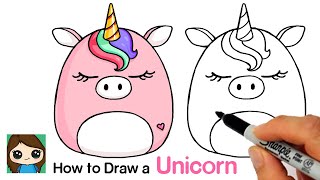 How to Draw a Unicorn 🦄 Squishmallow