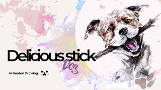 Delicious Stick | How To Paint A Dog In Watercolor | Animated Drawing