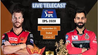 LIVE IPL 2020 Match 3 | Royal Challengers vs Sunrisers Hyderabad | Both Team Playing 11 | RCB vs SRH