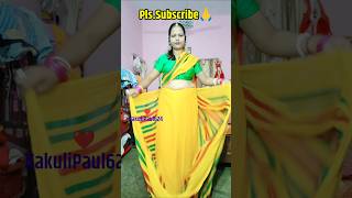 হলুদ জর্জেট শাড়ী❤️ Yellow Georgette Saree #shorts #georgettesaree #fashion #trend #kakulipaul624